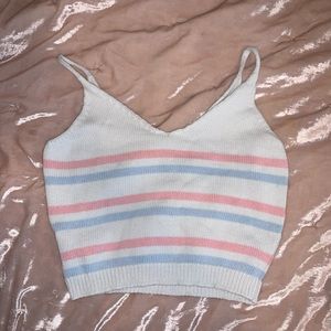 Pink and Blue striped tank from Brandy Melville